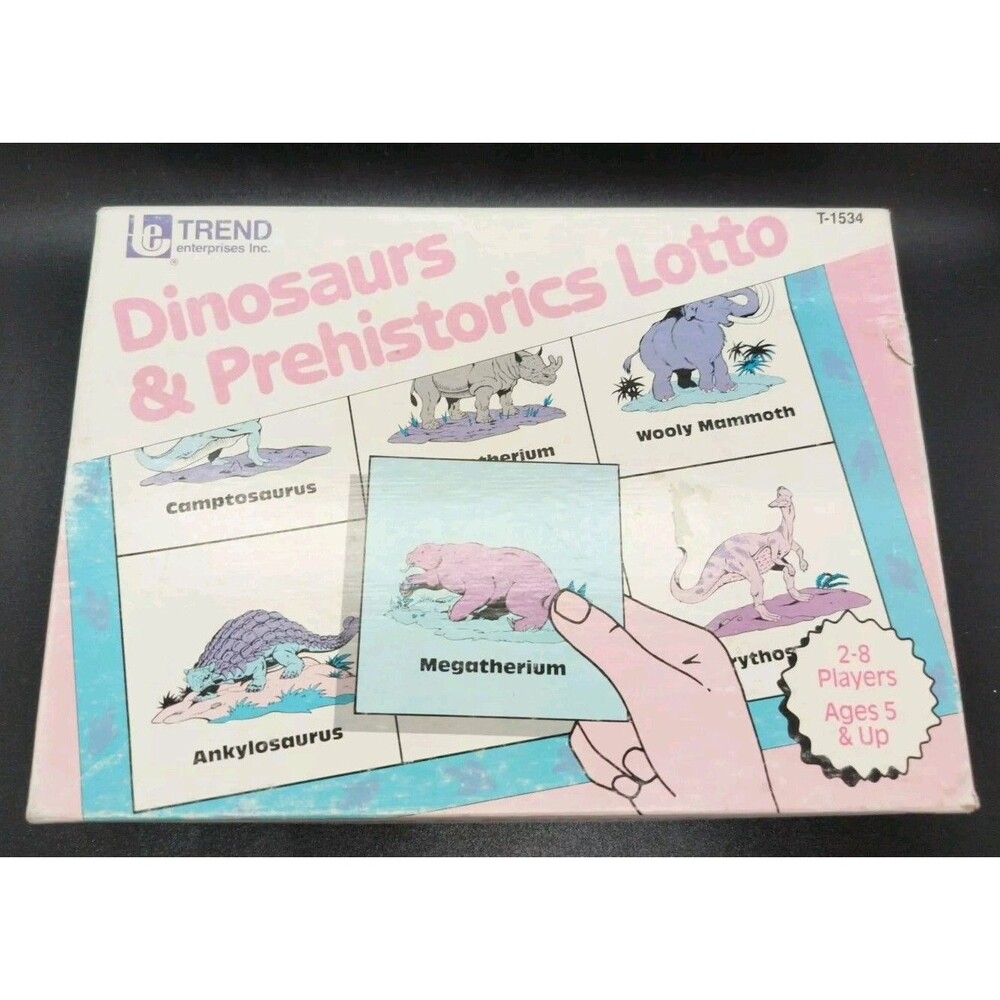 1986 Dinosaurs & Prehistoric Lotto Match Game Educational Trend Enterprises